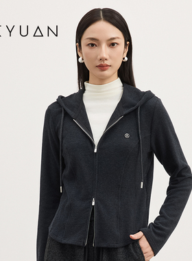 金苑开衫连帽卫衣女2025秋季新款拉链外穿休闲外套小蛮腰F253116
