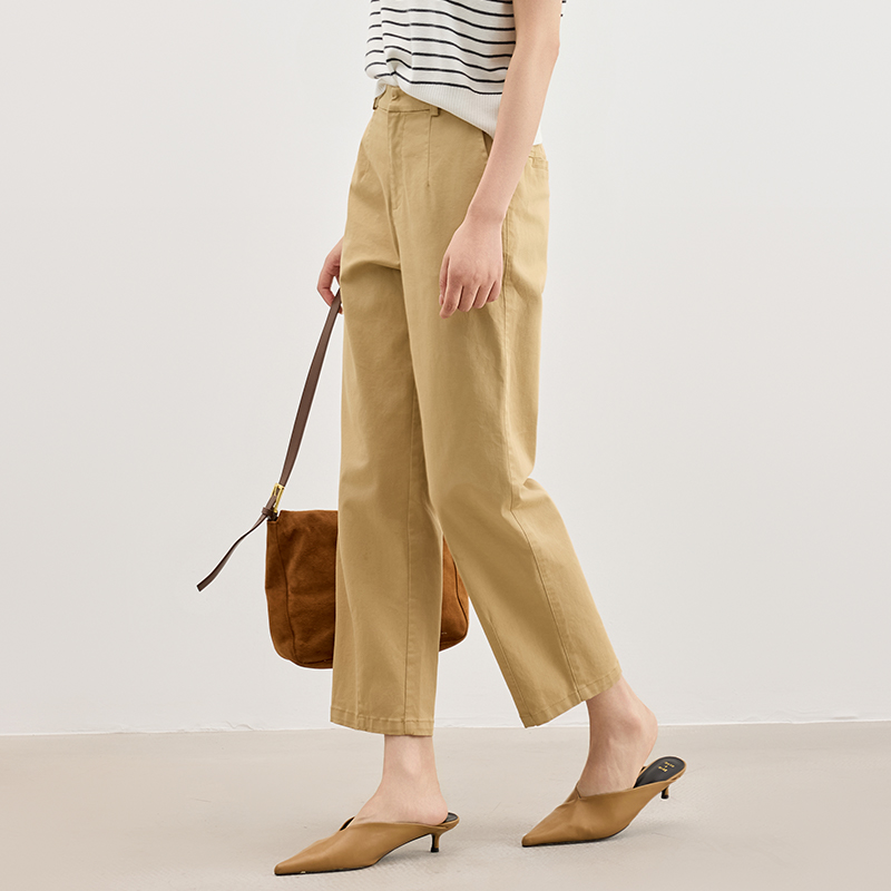 金苑九分休闲裤女2025秋季新款小个子显瘦直筒裤阔腿裤子C253102