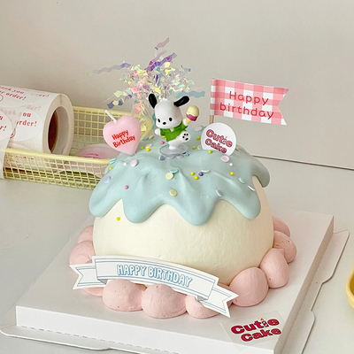 网红冰淇淋帕恰狗蛋糕装饰摆件