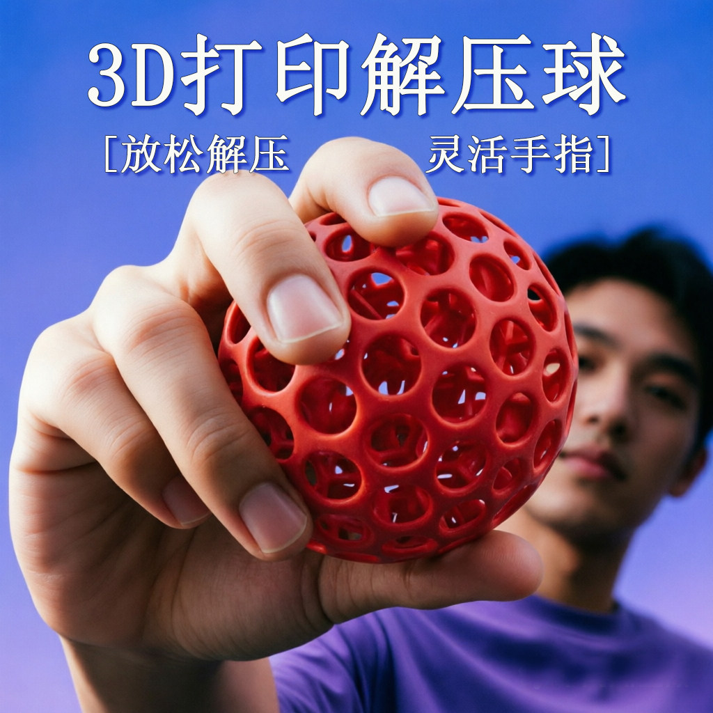 3d打印解压球捏捏乐成人压力球儿童发泄球玩具男女士手握减压神器