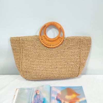 AMELIE田园复古藤编手提女包