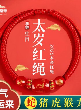 2026本命年蛇年红绳绳手链男女编织绳平安好运红色太岁护身符手串