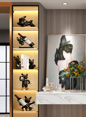 轻奢现代客厅玄关酒柜摆件套装