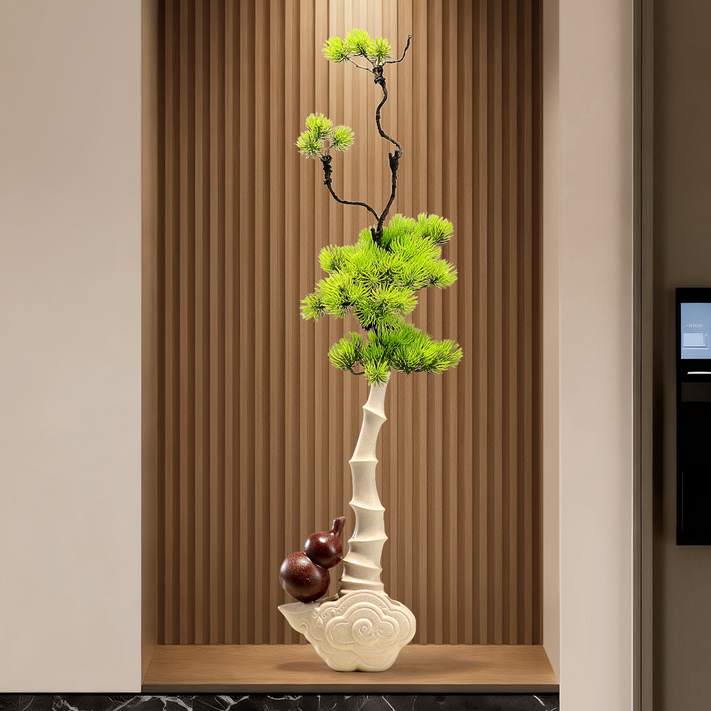 入户玄关招财细长高档花瓶客厅插花摆件办公室迎客松装饰乔迁礼物,家居饰品,桌面摆件,淘宝优惠券,粉丝福利购,淘宝优惠卷