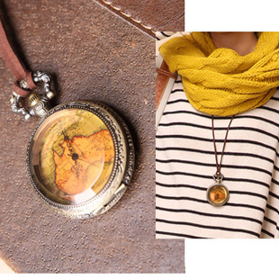 复古怀表 茶色玻璃大中小号搭配衣服饰品挂链热卖女表包邮