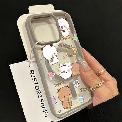 一二布布适用苹果16promax手机壳iPhone15plus透明14卡通13磁吸12/11新款