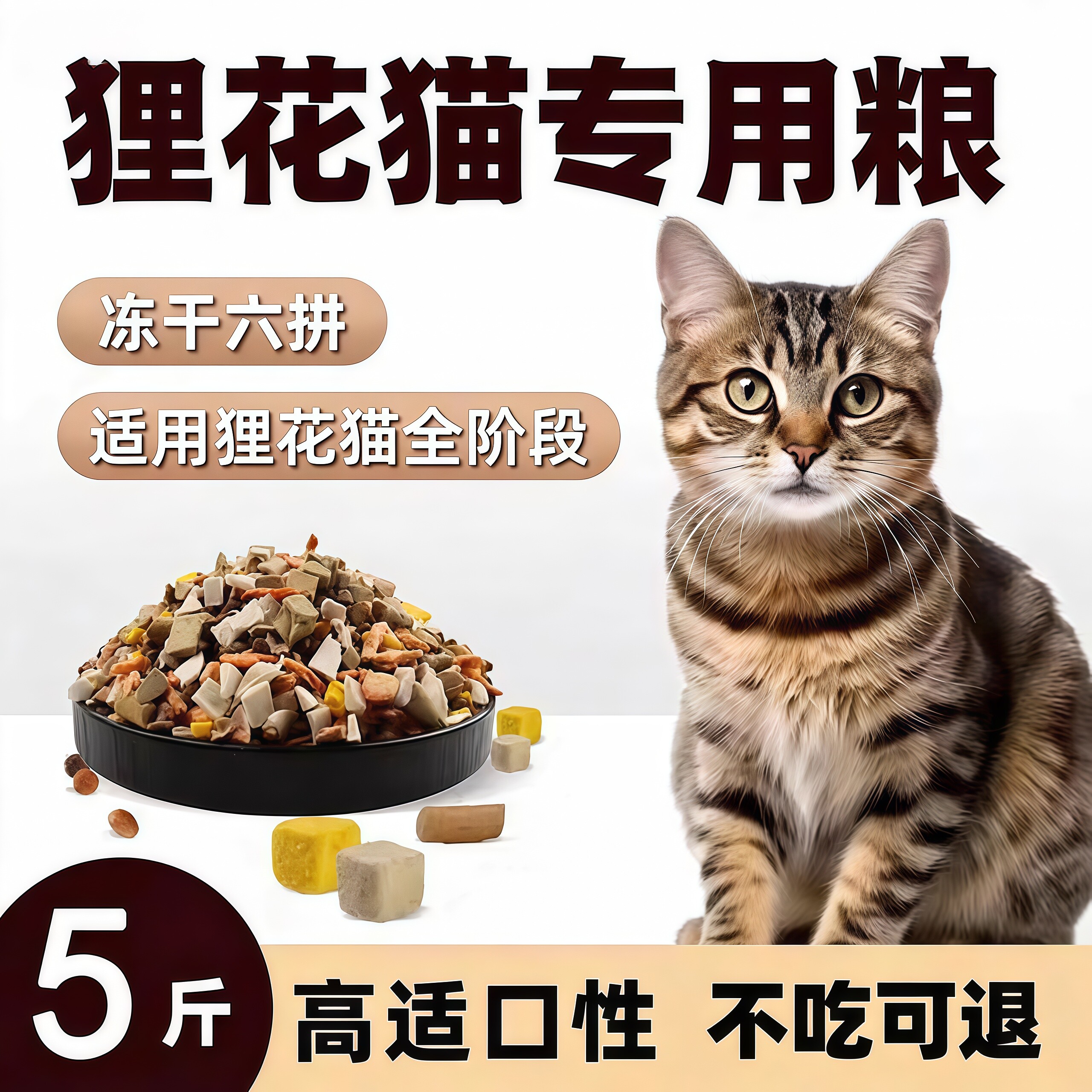 冻干猫粮狸花猫专用10斤5斤幼猫成猫流浪猫护理毛发鱼油鲜肉营养