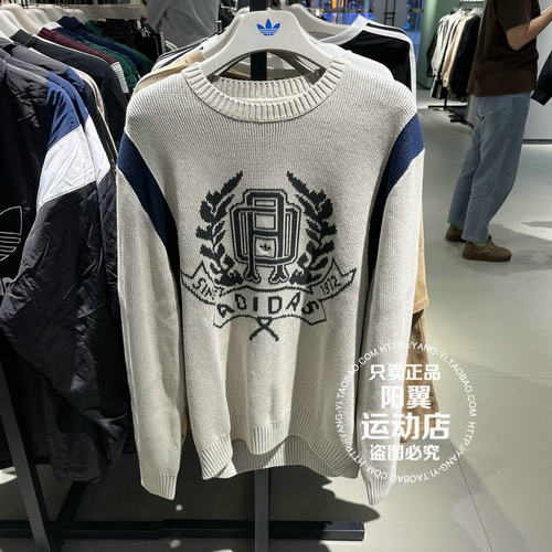 阿迪达斯 三叶草 2025年冬季 男子 休闲 针织套衫 JX8214 JX8215