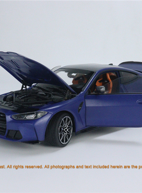 MINICHAMPS 迷你切 1:18 宝马 M4 双门轿跑车 蓝色 汽车模型 合金