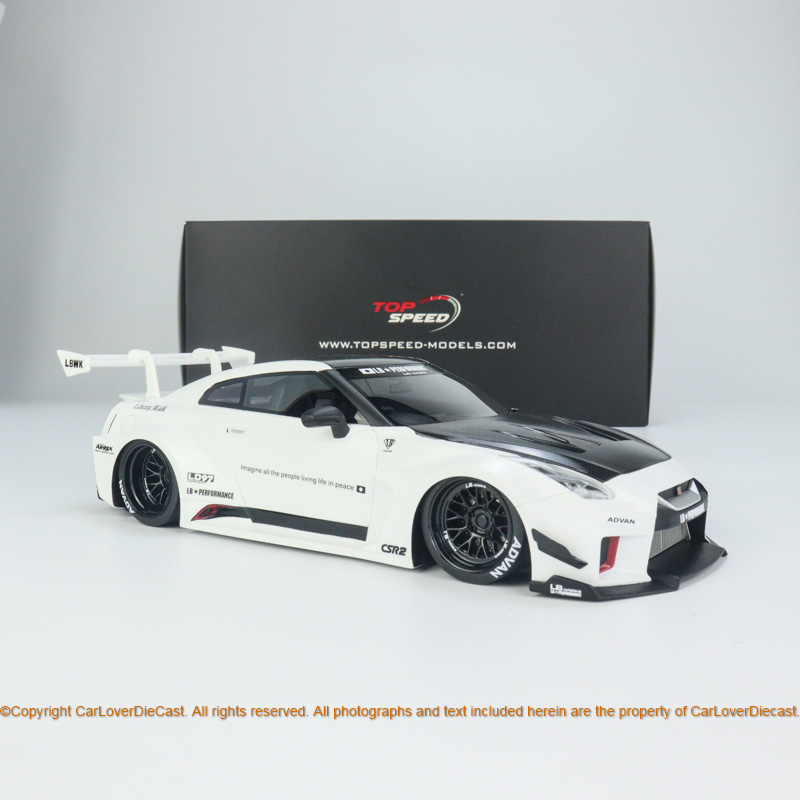TOPSPEED 1:18 日产GTR LB R35 Ver.2 汽车模型树脂摆件 白色