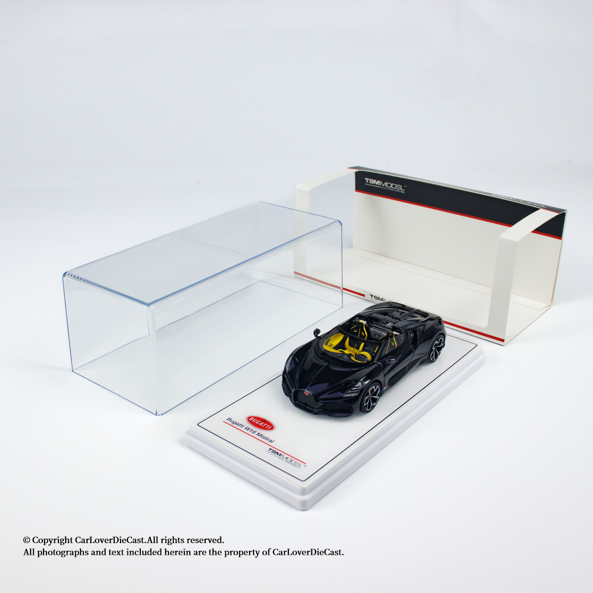 TSM 1:43 布加迪 W16 Mistral Black 汽车模型摆件