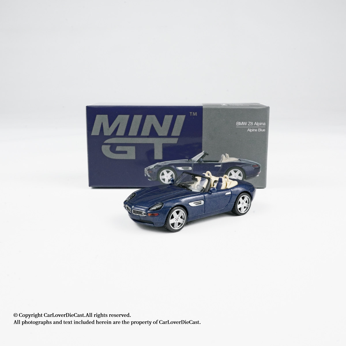 MINIGT 1:64 宝马 BMW Z8 Alpina 阿尔卑斯蓝 合金汽车模型