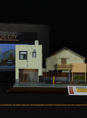 Magic City 1:43 魔都模型可亮灯场景 日本民屋&停车场地场景