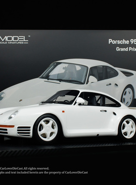 TSM 1:12 保時捷 959 Sport Grand Prix 白色 汽车模型摆件