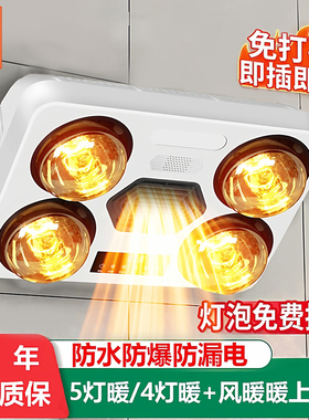 樱花帝王浴霸灯泡取暖器卫生间风暖浴霸壁挂式浴室暖灯一体免打孔