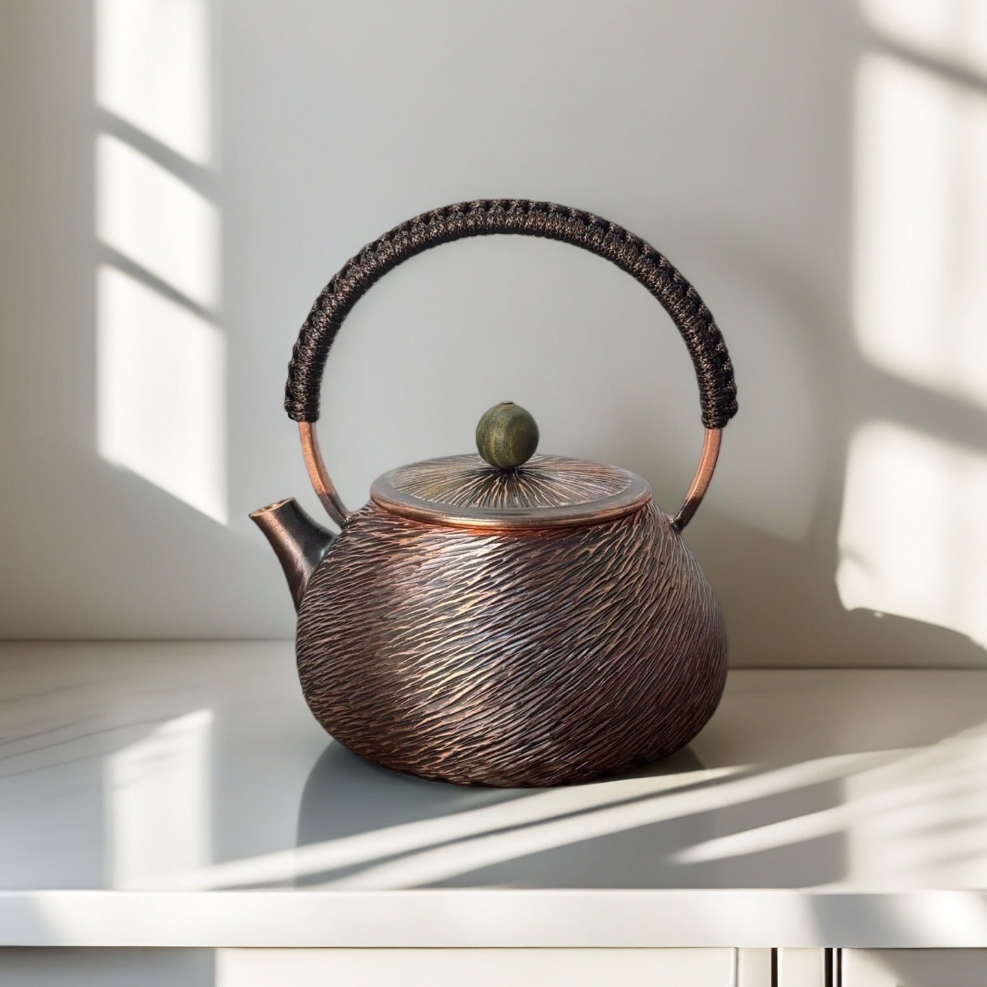 纯手工紫铜复古提梁壶