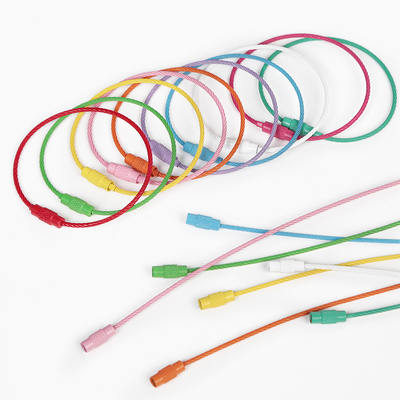 彩色钢丝绳圈diy钥匙扣