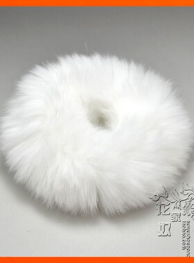 獭兔发圈白色真兔毛发绳发圈 韩国新可爱女生皮草毛球发饰品皮筋