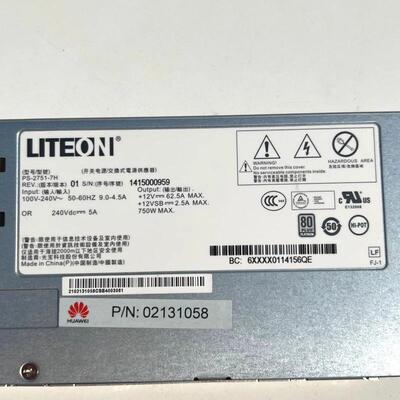 原装 华为PS-2751-7H 750W RH1288 RH2288 V2服务器电源 02131058