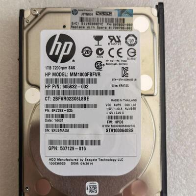 HP C8S62A 605832-002 730706-001 1T SAS 7.2K 2.5 MSA2040 1040