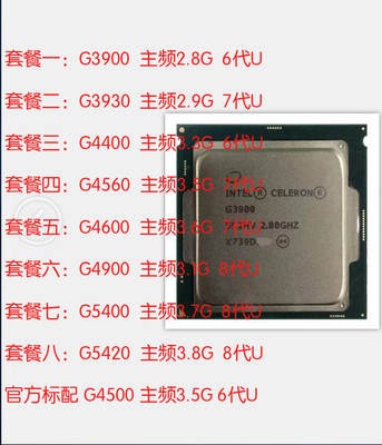 G3900 G3930 G4400 G4560 G4600 G4620 G4900 G5400 G5420 CPU议