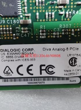 Dialogic采集卡Diva Analog-8 PCIe 30-0139-02 REV:A 语音采集卡