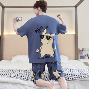 青少年睡衣男童初中生纯棉短袖男孩15岁12搞怪2026新款超火夏季