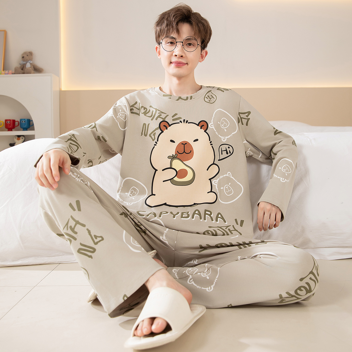 睡衣男童青少年长袖12纯棉15岁13卡通14男孩16初中生2025新款春秋