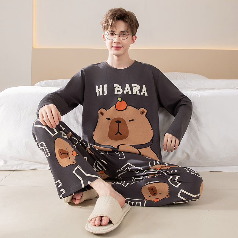 秋款睡衣男童青少年长袖12纯棉15岁13卡通14男孩16初中生2025新款