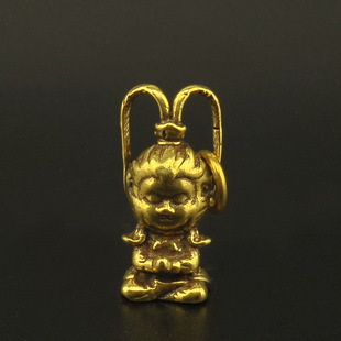 黄铜钥匙扣创意纯铜手工汽车挂件饰品美猴王个性礼纪念工艺品复古