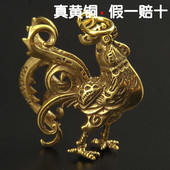 纯黄铜打鸣 公鸡创意礼品手工钥匙扣挂件复古精致实心情侣礼品潮