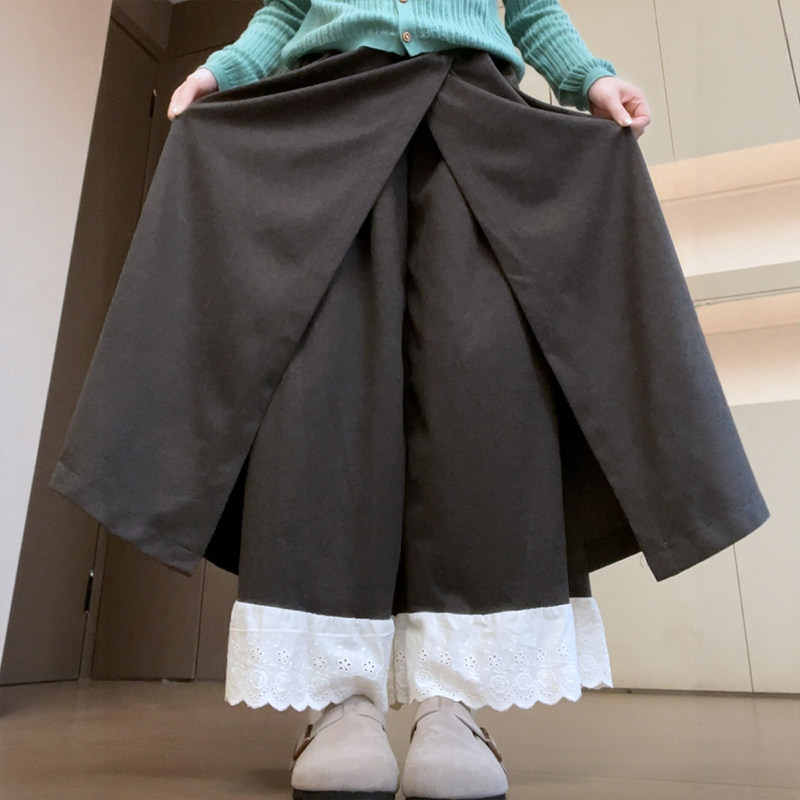 今年流行梧桐裤裙裤子大码女装秋冬季蕾丝屁帘假两件毛呢阔腿裙裤,女装/女士精品,休闲裤,淘宝优惠券,粉丝福利购,淘宝优惠卷