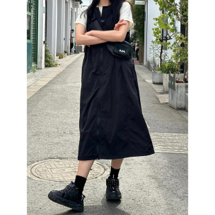 速干背带背心裙山系黑色工装 大码 夏季 连衣裙2026新款 机能风潮 女装