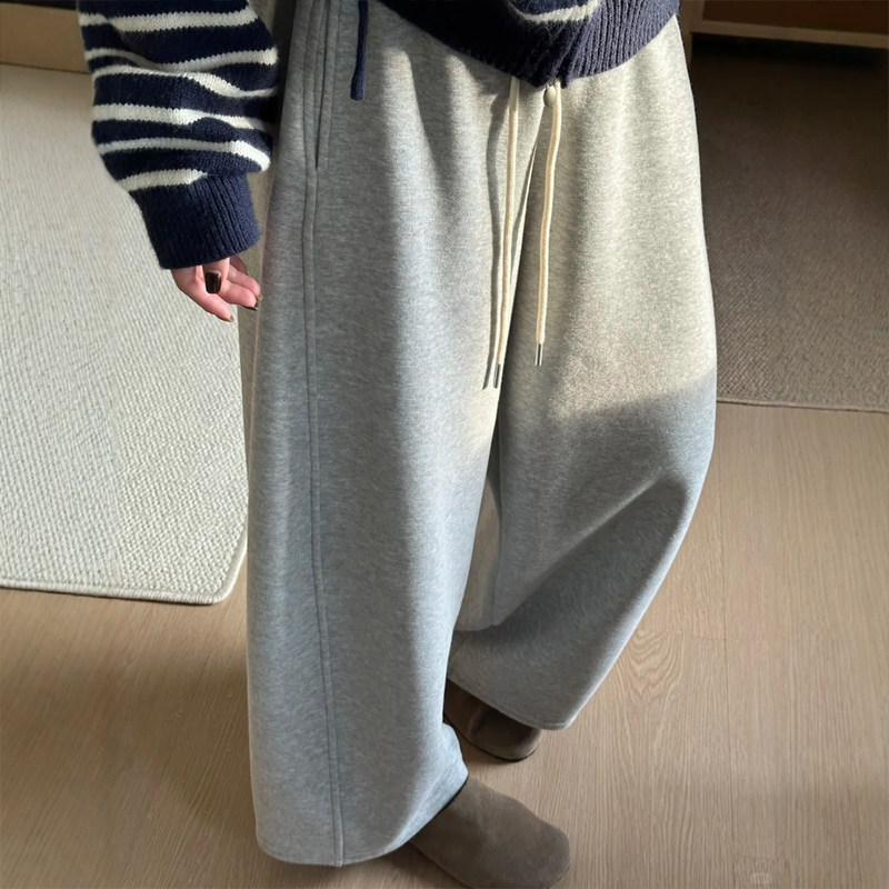 灰色运动裤女款加厚加绒裤子冬大码小个子阔腿卫裤今年流行梧桐裤,女装/女士精品,休闲裤,淘宝优惠券,粉丝福利购,淘宝优惠卷