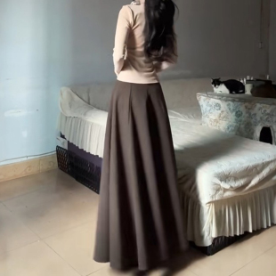 大码 春装 半裙子长款 2026年新款 咖棕色半身裙梨型身材伯克利裙 女款