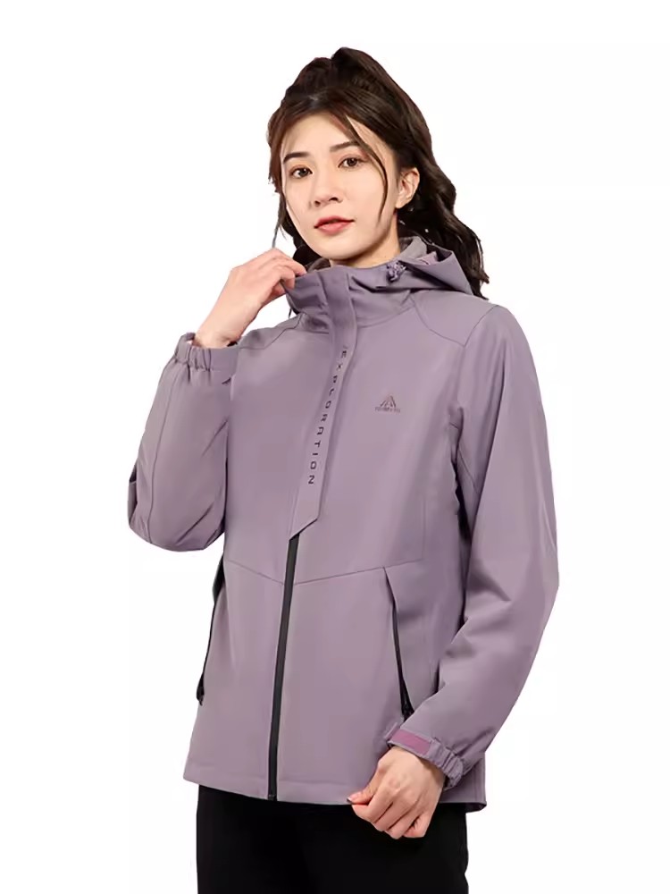 悍途防雨雪冲锋衣防风女纯色两件套防寒服可拆卸抓绒三合一冲锋衣