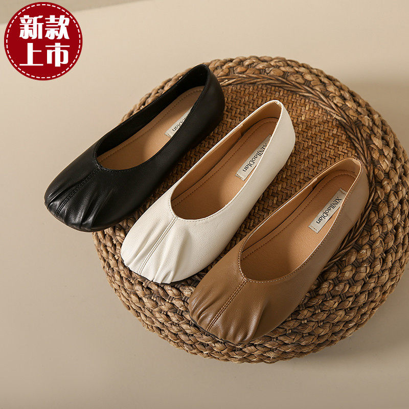 分趾单鞋女2024新款法式惠州温州皮鞋超软小羊皮3公分小跟娘惹鞋