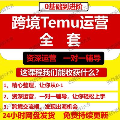 辅导多多temu运营教程多多电商实操教程选品上架爆款0到1指导陪跑