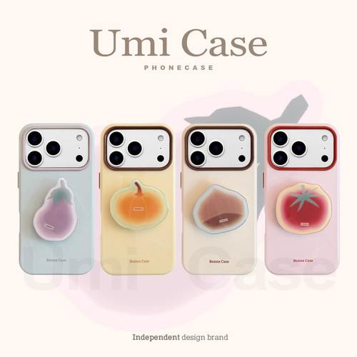 彩底果蔬适用苹果18Promax手机壳带支架iPhone17Pro保护套16亮面软壳15新款保护壳14多巴胺13网红壳18pm外壳