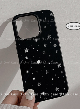 甜酷ins辣妹小众y2k白色星星适用苹果15promax手机壳iphone16新款14pro女款12日韩风11全包XR软XS保护套15