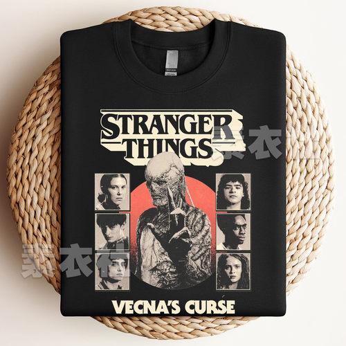怪奇物语第5季短袖美剧周边stranger things VECNA威可那T恤纯棉