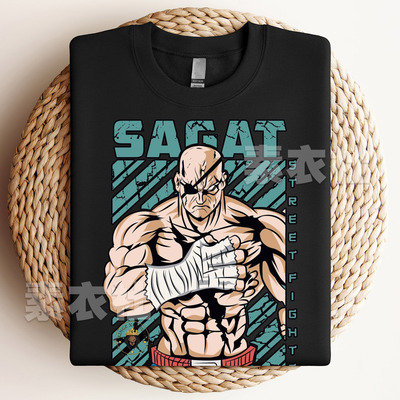街霸6沙加特短袖格斗游戏周边Sagat street fighter 6老沙T恤纯棉