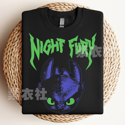 驯龙高手toothless短袖动画周边儿童成人夜煞没牙仔小嗝嗝T恤纯棉