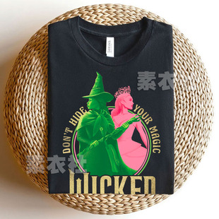 魔法坏女巫T恤纯棉好莱坞电影格琳达艾芙芭Wicked周边短袖 衣服