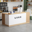 简约前台现代转角收银台时尚 柜台奶茶店吧台烤漆定制甜品接待台