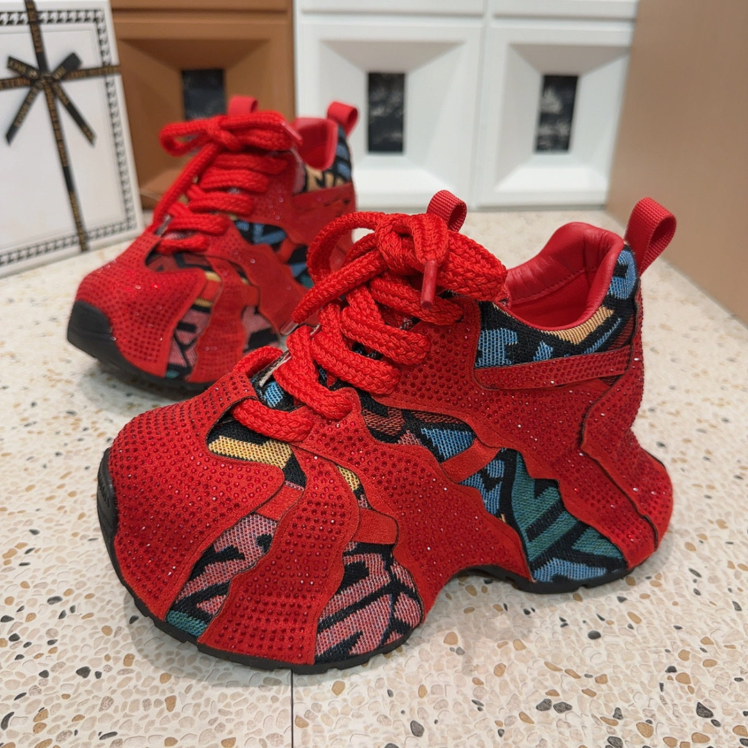 欧货重工水钻撞色内增高老爹鞋女ins潮厚底松糕显脚小休闲运动鞋,女鞋,老爹鞋,淘宝优惠券,粉丝福利购,淘宝优惠卷