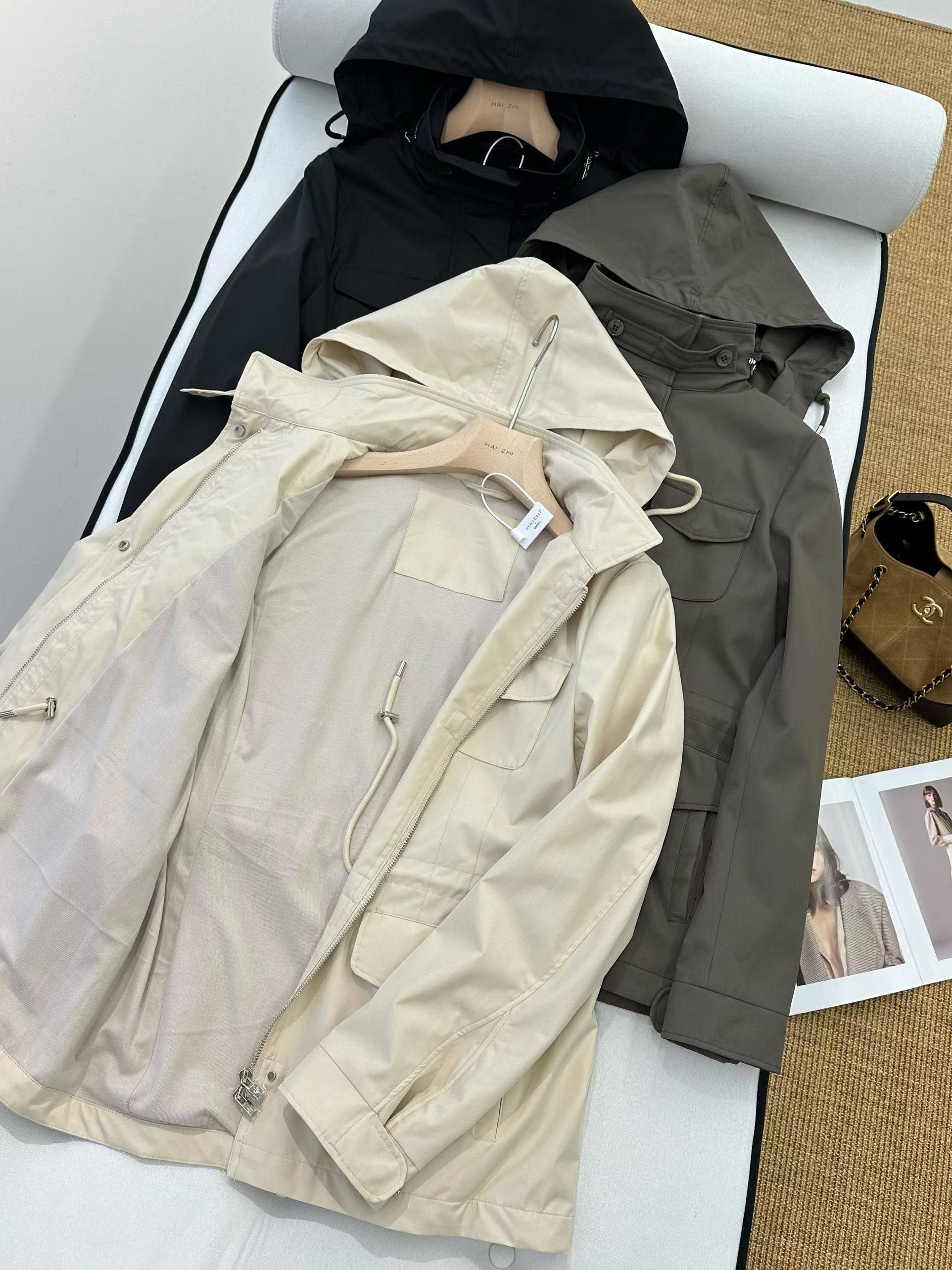 意大利轻奢Lp旅行者~防风防泼水冲锋衣工装风收腰立领夹克外套女