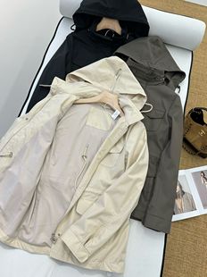 意大利轻奢Lp旅行者~防风防泼水冲锋衣工装风收腰立领夹克外套女