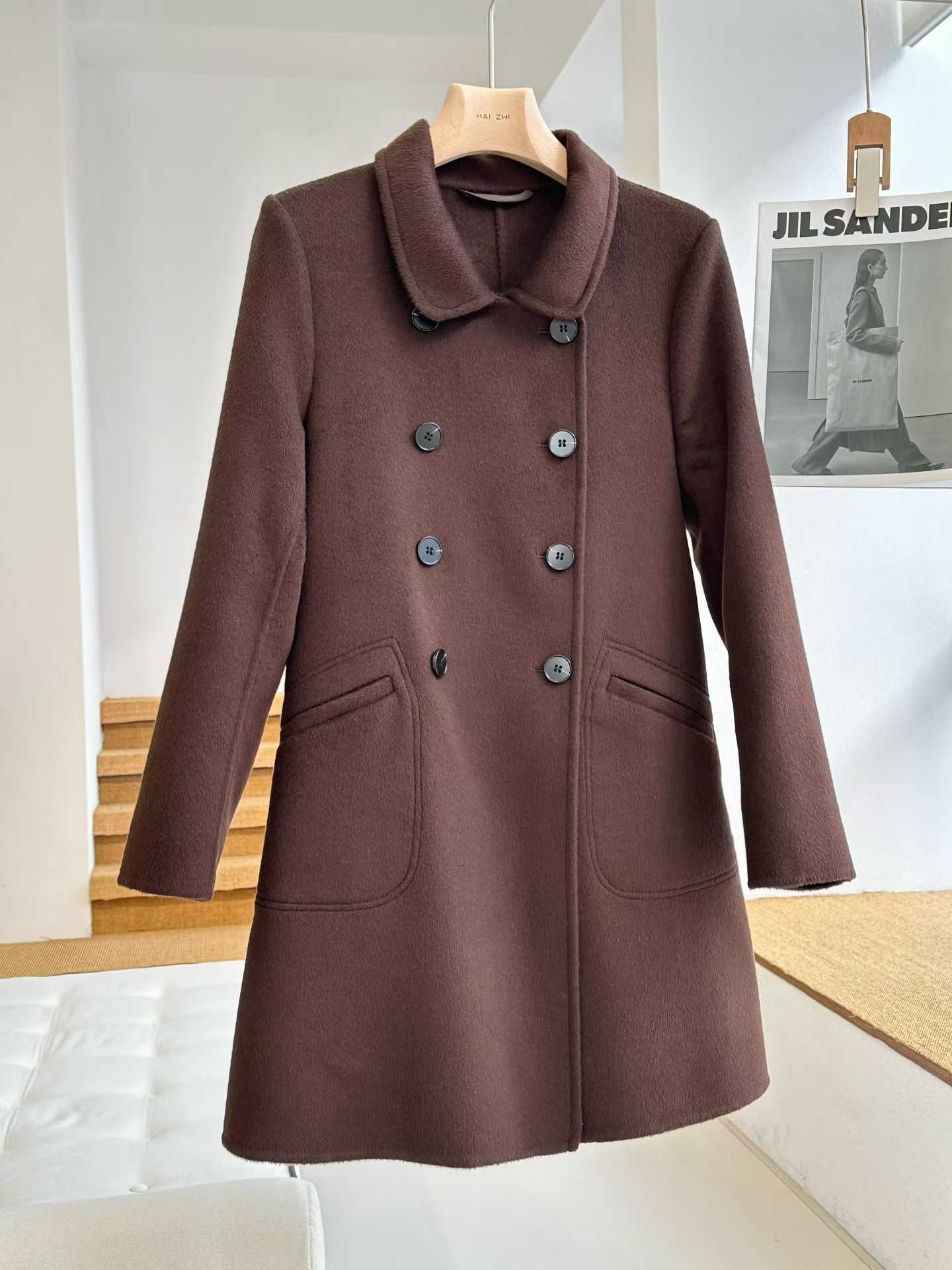 2025秋冬新款双面羊绒大衣女中长款宽松羊毛呢外套