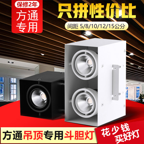 铝方通led公分吸顶式双头射灯